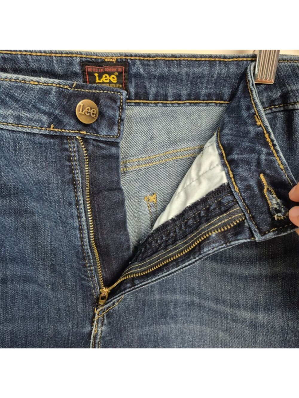 Lee Womens High-Rise Skinny Jeans In Dark Wash Denim Size 12 long - Picture 4 of 7